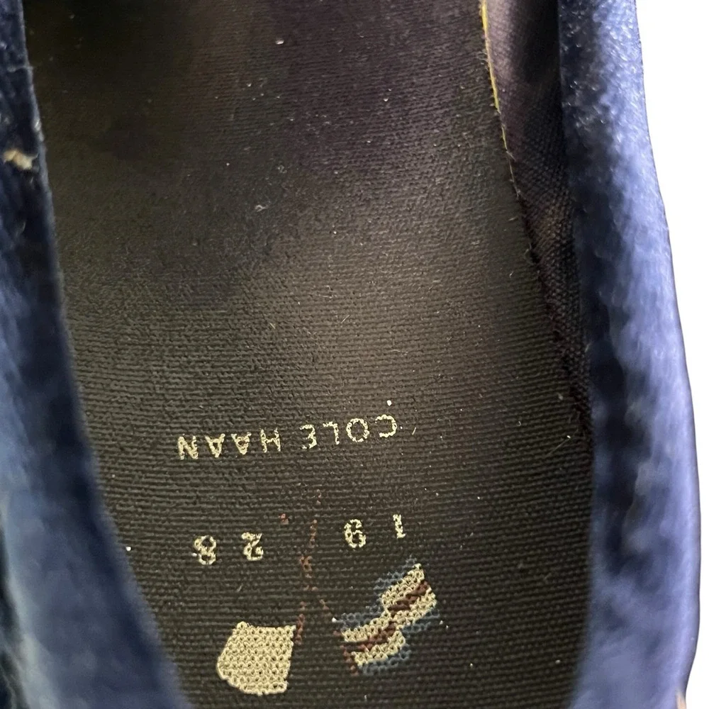 Cole Haan Nantucket Velvet Loafers Womens‎ 7.5 Navy Blue Coastal Preppy Slip On